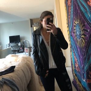 Black leather (fake) jacket